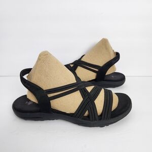Skechers Women’s Size 10 Black Memory Foam Stretch Slingback Strappy Sandals